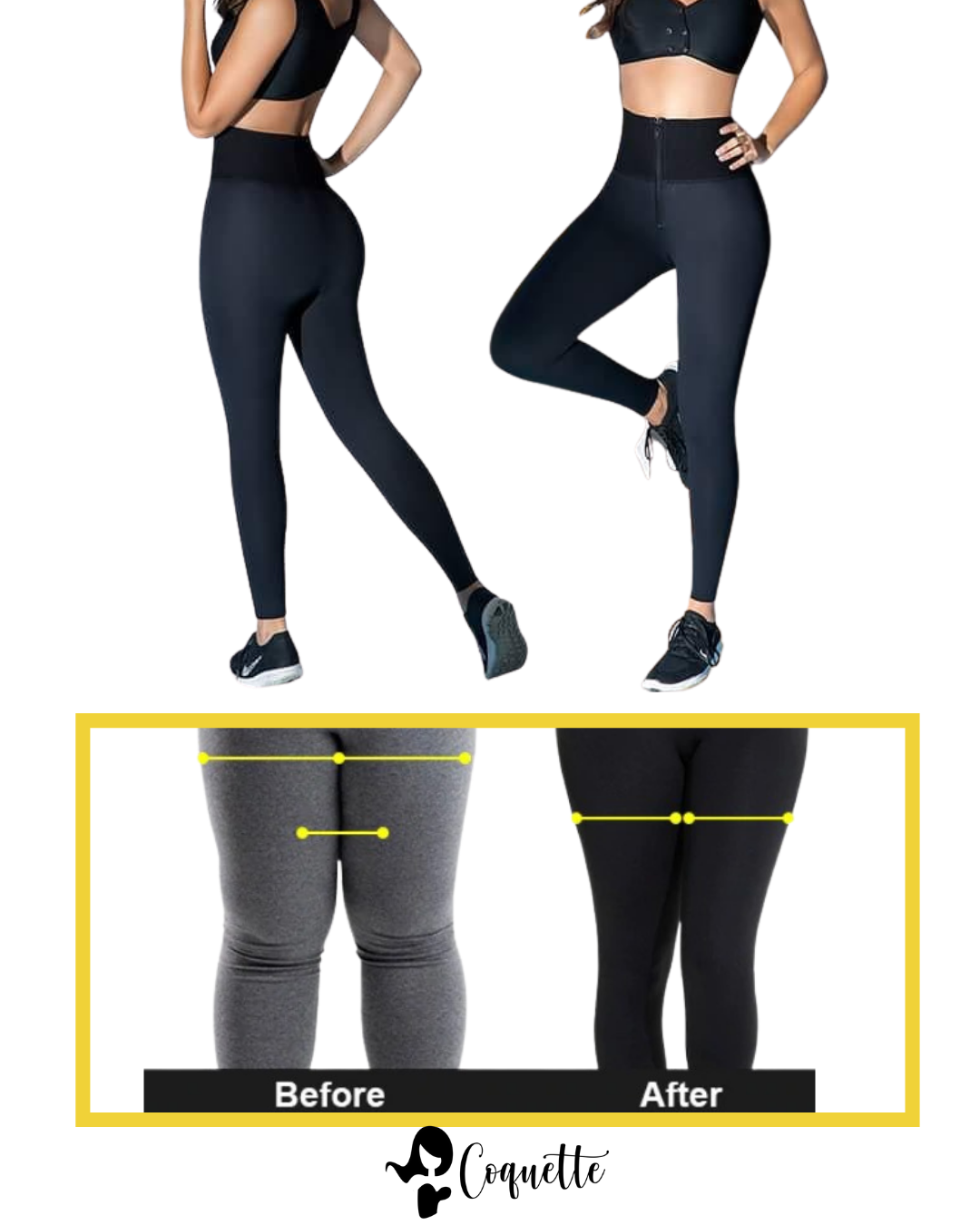 Anti Cellulite Compression Leggings With Butt Lift Effect - coquettedist