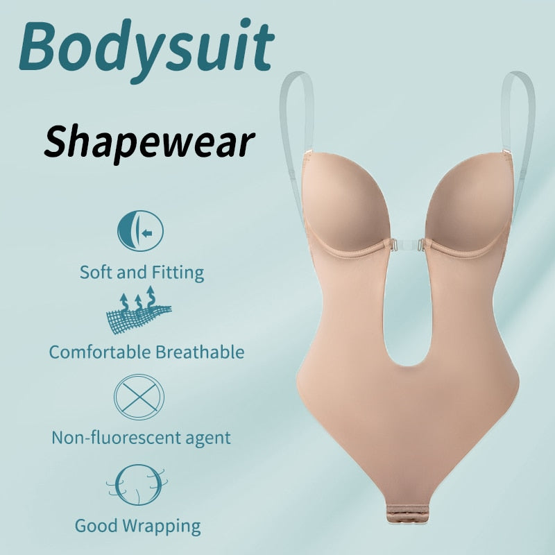 Deep V-Neck Body Shaper - coquettedist